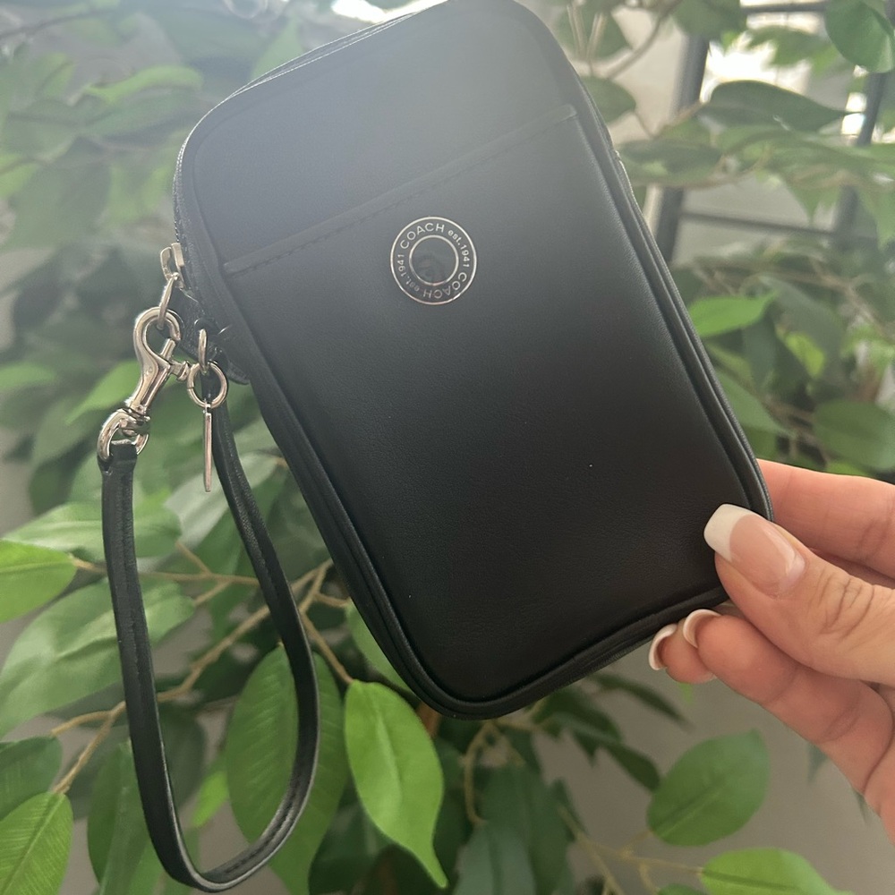 Coach Black Leather Wristlet